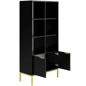 Obrazek Regał Austin Czarny/Złoty