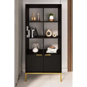 Obrazek Regał Austin Czarny/Złoty