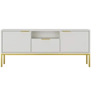 Obrazek Szafka RTV 135 Austin Biały/Złoty