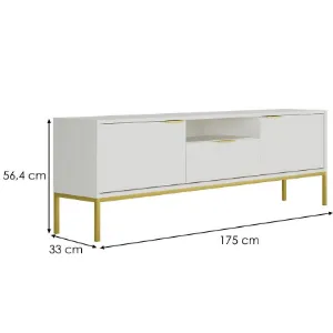 Obrazek Szafka RTV 175 Austin Biały/Złoty