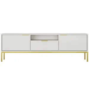 Obrazek Szafka RTV 175 Austin Biały/Złoty