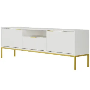 Obrazek Szafka RTV 175 Austin Biały/Złoty