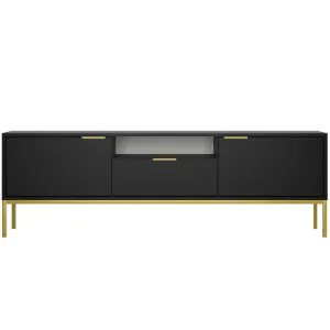 Obrazek Szafka RTV 175 Austin Czarny/Złoty