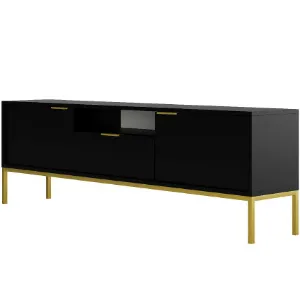 Obrazek Szafka RTV 175 Austin Czarny/Złoty