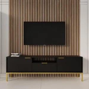 Obrazek Szafka RTV 175 Austin Czarny/Złoty