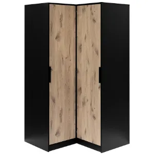 Obrazek Szafa Narożna Duarte Czarny / Dąb Viking