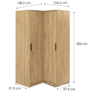 Obrazek Szafa Narożna Kos Dąb Artisan