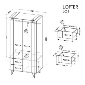 Obrazek Szafa Lofter LO1 2D2S
