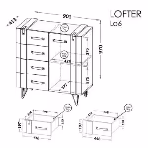 Obrazek Komoda Lofter LO6