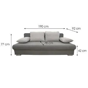 Obrazek Kanapa rozkładana Leon Curio 93+80 szara