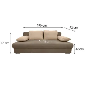 Obrazek Kanapa rozkładana Leon Curio 20+15 brązowa