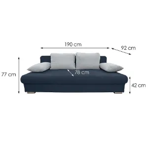 Obrazek Kanapa rozkładana Leon Curio 78+70 niebieska