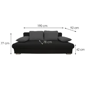 Obrazek Kanapa rozkładana Leon Curio 99+97 czarna