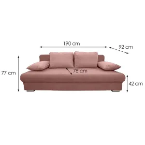 Obrazek Kanapa rozkładana Leon Curio 63 różowa