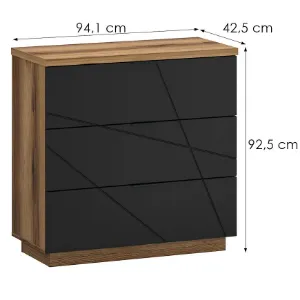 Obrazek Komoda 3s Orient G Dąb Delano/Czarny