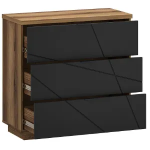 Obrazek Komoda 3s Orient G Dąb Delano/Czarny