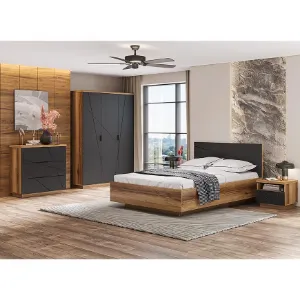 Obrazek Komoda 3s Orient G Dąb Delano/Czarny