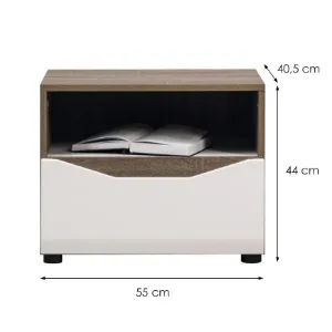 Obrazek Szafka Nocna Lionel Li13 Dąb S./ Biały