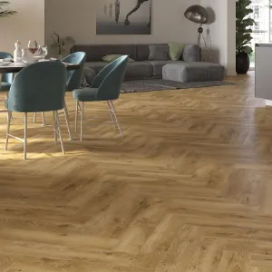 Obrazek Panele podłogowe wodoodporne jodełka Dąb Calpe 8mm AC5 Herringbone WR 66934