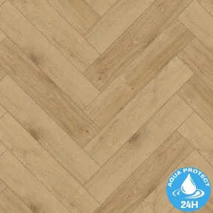 Obrazek Panele podłogowe wodoodporne jodełka Dąb Benidorm 8mm AC5 Herringbone WR 64112