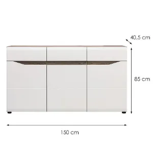 Obrazek Komoda Lionel Li03 Dąb S./ Biały