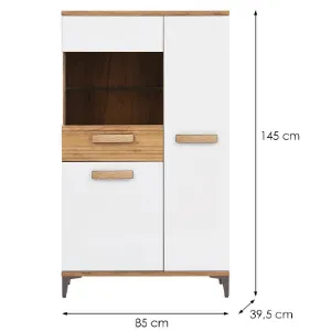 Obrazek Witryna Snobi Sb06 Dąb Craft/Biel Alpejska