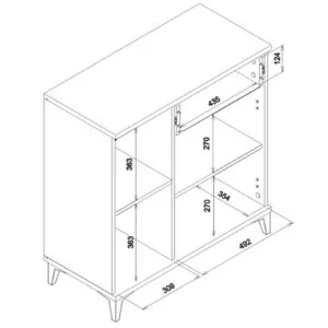 Obrazek Komoda Snobi Sb02 Dąb Craft/Biel Alpejska