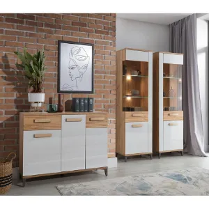 Obrazek Komoda Snobi Sb02 Dąb Craft/Biel Alpejska
