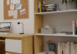 Obrazek Regał Basic 80 dąb artisan/biały