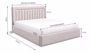 Obrazek Łóżko tapicerowane Sorella 160x200 kremowy