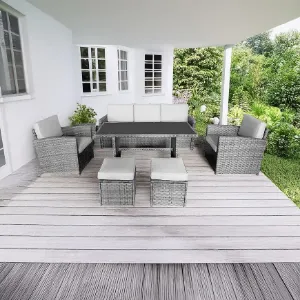 Obrazek Komplet technorattanowy Napoli szary