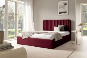 Obrazek Łóżko tapicerowane Dormi 140x200 bordowy