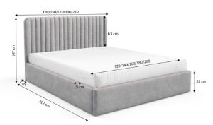 Obrazek Łóżko tapicerowane Dormi 180x200 kremowy