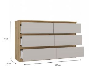 Obrazek Komoda Umo P6 120 dąb artisan/kaszmir