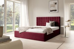 Obrazek Łóżko tapicerowane Lunara 160x200 bordowy
