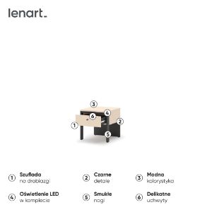 Obrazek Stolik nocny z szufladą Enna EN-05