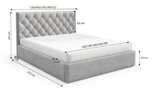 Obrazek Łóżko tapicerowane Sonno 140x200 kremowy