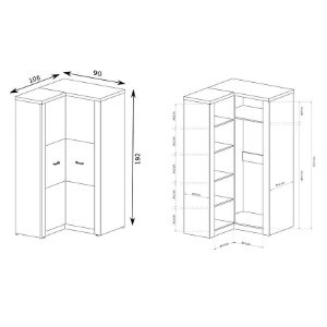 Obrazek Szafa narożna odbicie Indianapolis I14 kraft biały