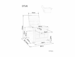 Obrazek Fotel z funkcją relaks Otus II cappucino