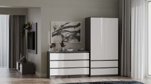 Obrazek Komoda Umo P6 120 antracyt/biały