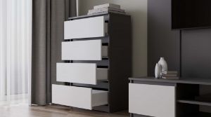 Obrazek Komoda Umo P4 antracyt/biały