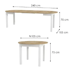 Obrazek Stół rozsuwany Indus 02 dąb riviera/biały