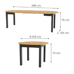 Obrazek Stół rozsuwany Indus 02 dąb craft/czarny