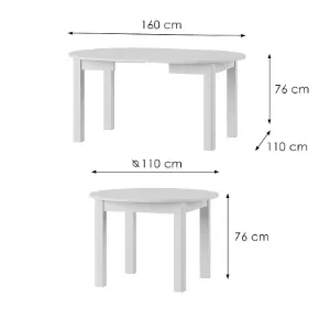 Obrazek Stół rozsuwany Uran 01 biały