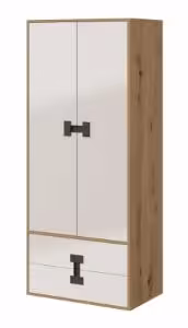 Obrazek Szafa dwudrzwiowa z szufladami Index 01 dąb artisan/biały połysk
