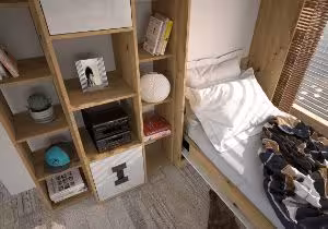 Obrazek Komoda jednodrzwiowa z szufladami Index 07 dąb artisan/biały połysk