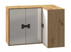 Obrazek Komoda rogowa trzydrzwiowa Index 09 dąb artisan/biały połysk