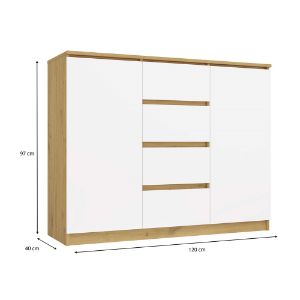 Obrazek Komoda Aramis 2D4S dąb artisan/biały