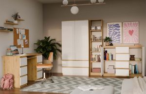 Obrazek Komoda Aramis 2D4S dąb artisan/biały