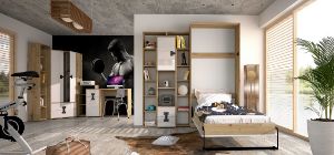 Obrazek Łóżko młodzieżowe z szufladami Index 14 dąb artisan/biały